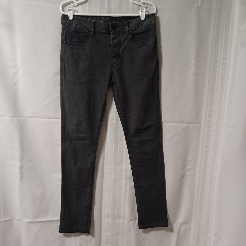 James Perse Standard Mens 30 Yarn Dyed Canvas 5-Pocket Slim Pants Charcoal Grey